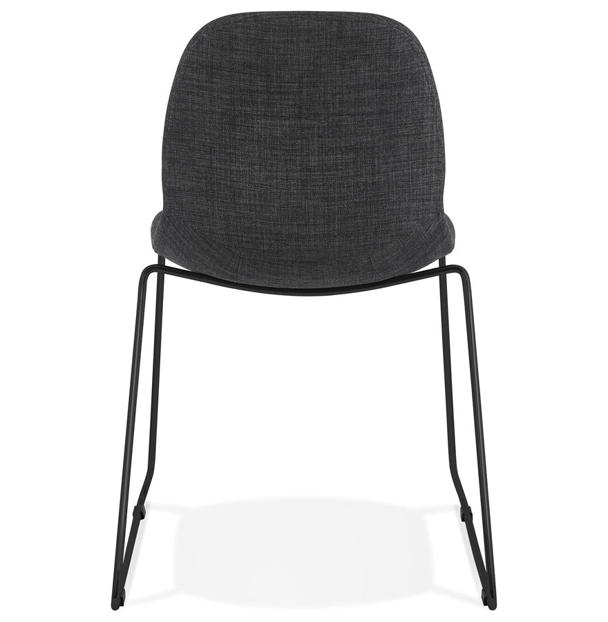 Kallista | Luxe fauteuil in donkergrijs met zwarte metalen poten-OfficeKing