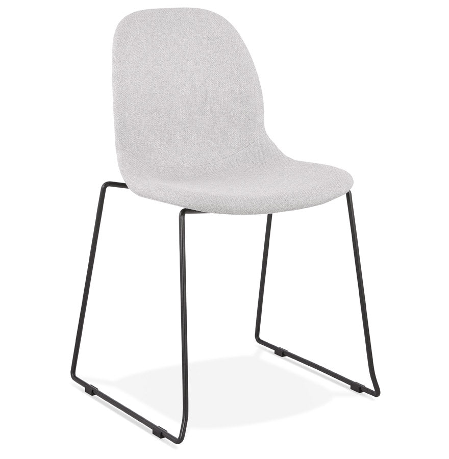 Alurea | Luxe designstoel – lichtgrijs met zwart onderstel-OfficeKing