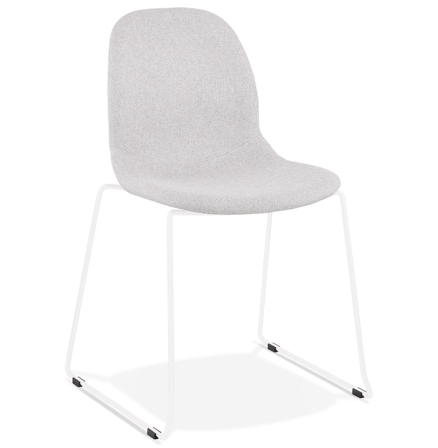 Verano | Luxe designstoel in lichtgrijs met elegant wit metalen onderstel-OfficeKing