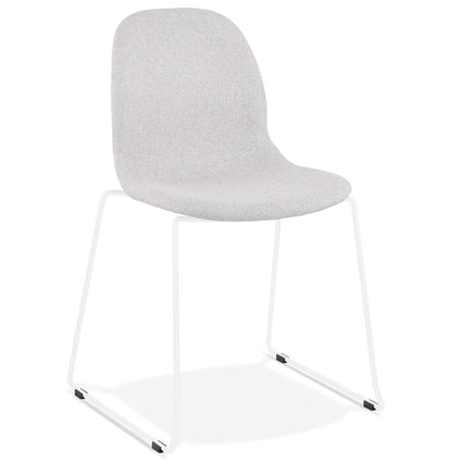 Verano | Luxe designstoel in lichtgrijs met elegant wit metalen onderstel-OfficeKing