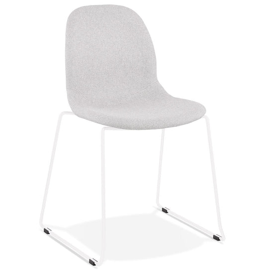 Verano | Luxe designstoel in lichtgrijs met elegant wit metalen onderstel-OfficeKing