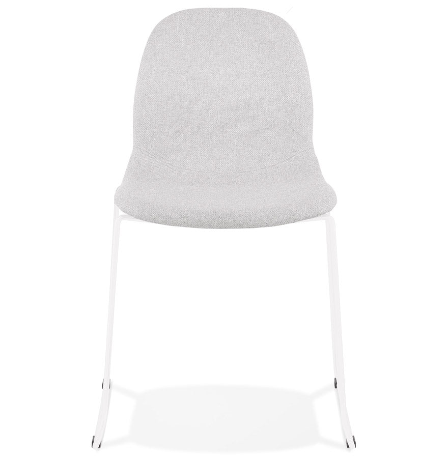 Verano | Luxe designstoel in lichtgrijs met elegant wit metalen onderstel-OfficeKing