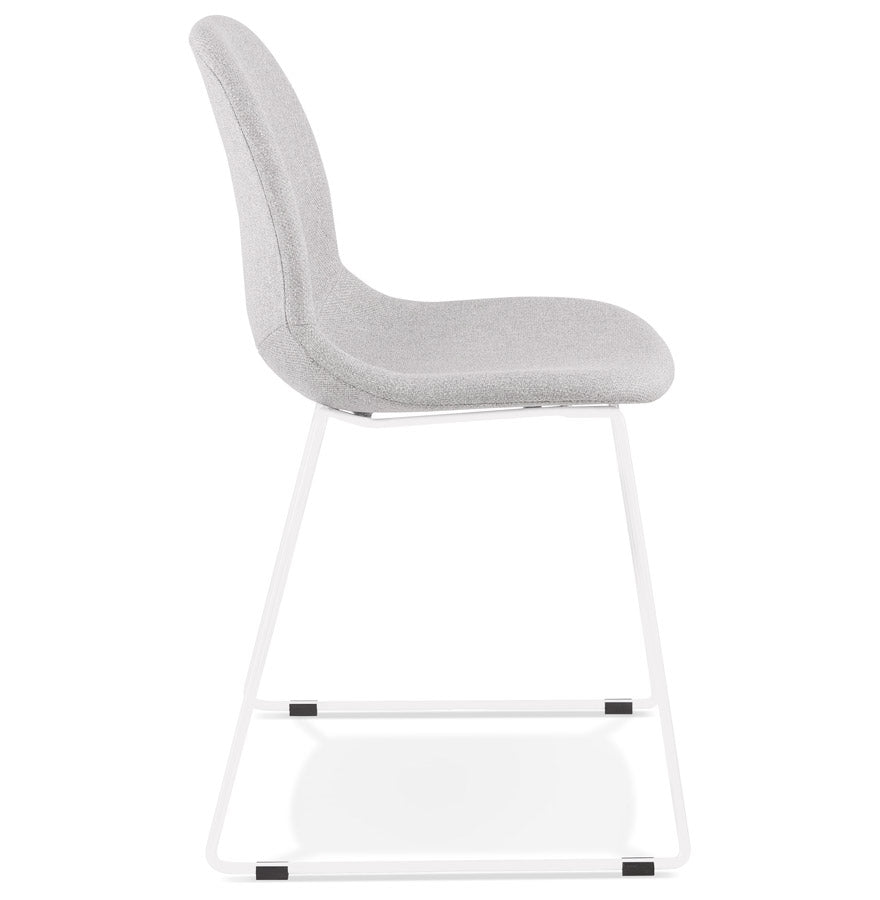 Verano | Luxe designstoel in lichtgrijs met elegant wit metalen onderstel-OfficeKing