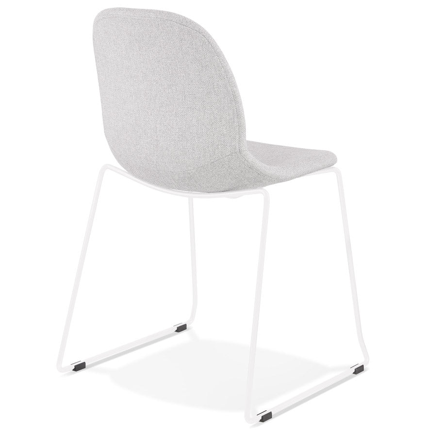 Verano | Luxe designstoel in lichtgrijs met elegant wit metalen onderstel-OfficeKing