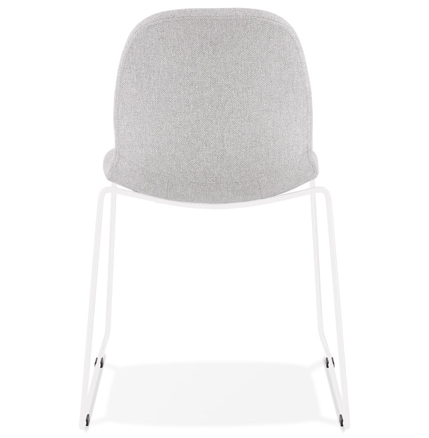 Verano | Luxe designstoel in lichtgrijs met elegant wit metalen onderstel-OfficeKing