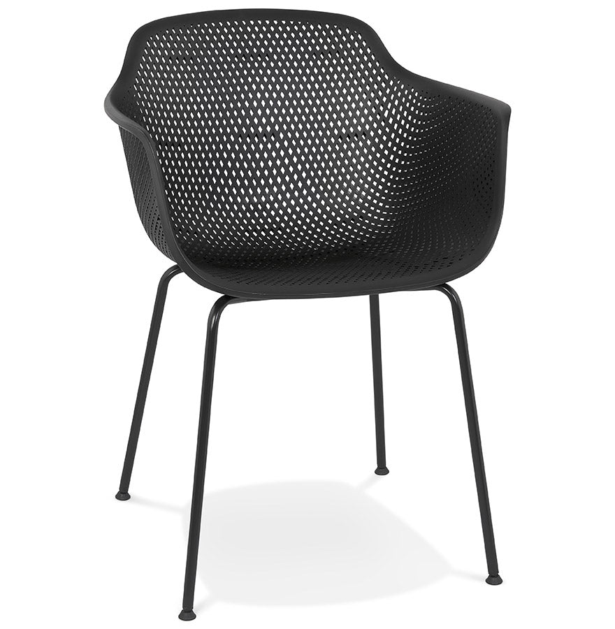 Drakelle | Geperforeerde stoel met armleuningen – luxe binnen/buiten comfort