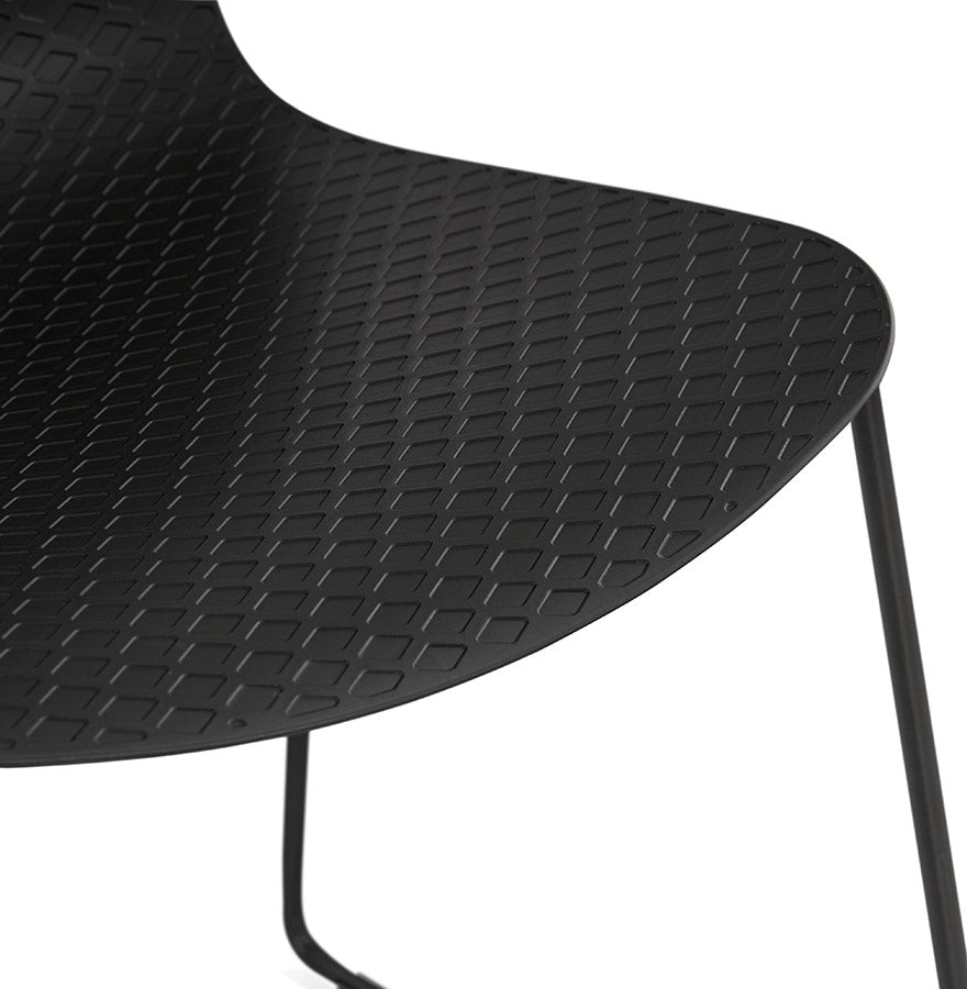 Noxara | Luxe zwarte stoel met metalen poten-OfficeKing