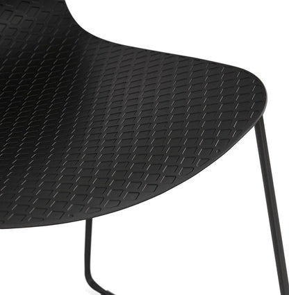 Noxara | Luxe zwarte stoel met metalen poten-OfficeKing
