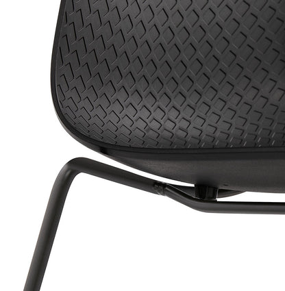 Noxara | Luxe zwarte stoel met metalen poten-OfficeKing