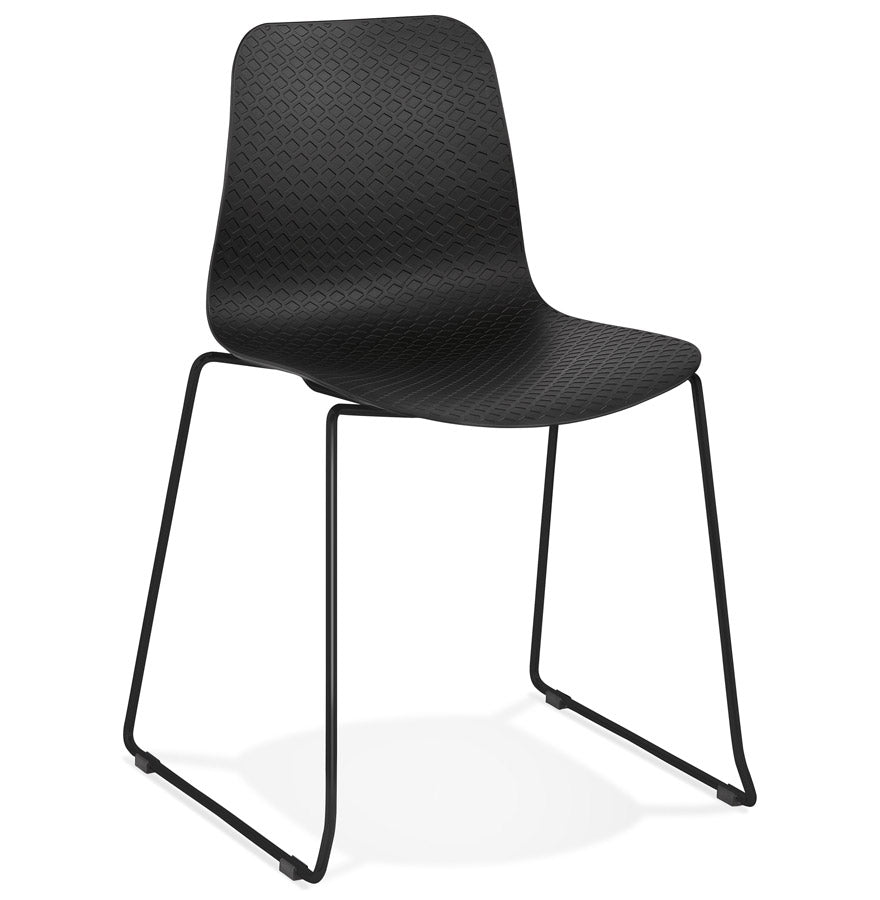Noxara | Luxe zwarte stoel met metalen poten-OfficeKing