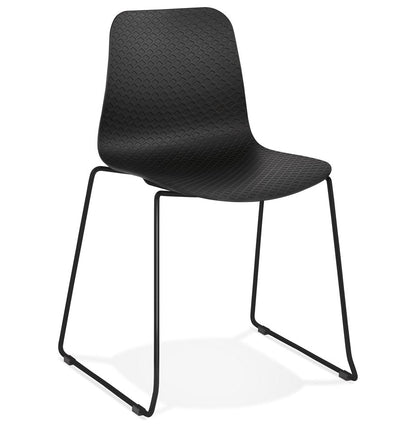 Noxara | Luxe zwarte stoel met metalen poten-OfficeKing
