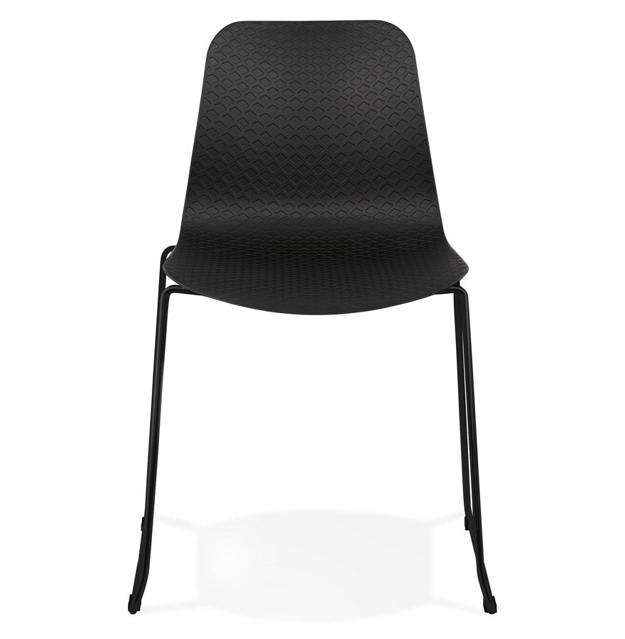 Noxara | Luxe zwarte stoel met metalen poten-OfficeKing
