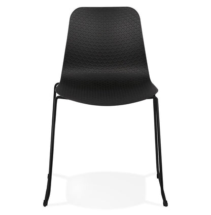 Noxara | Luxe zwarte stoel met metalen poten-OfficeKing