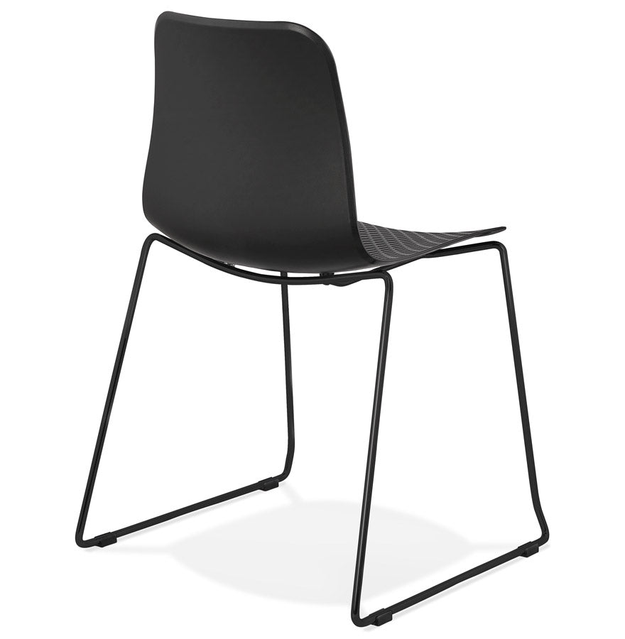 Noxara | Luxe zwarte stoel met metalen poten-OfficeKing