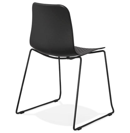 Noxara | Luxe zwarte stoel met metalen poten-OfficeKing