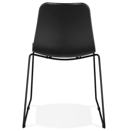Noxara | Luxe zwarte stoel met metalen poten-OfficeKing