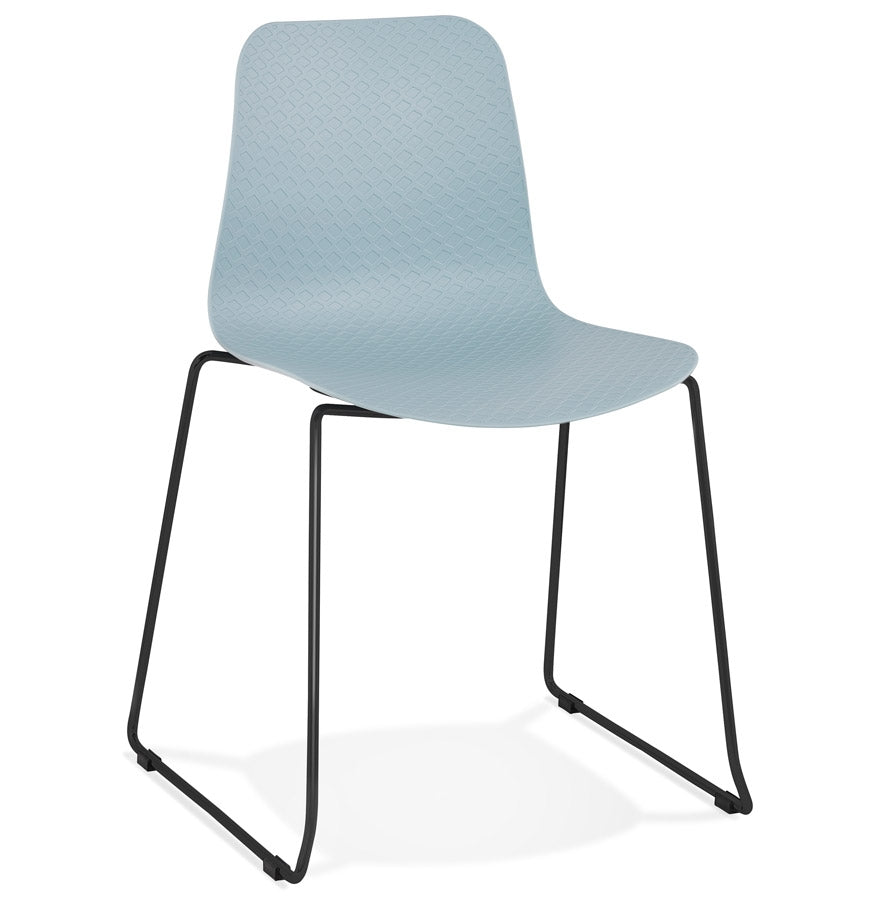Aurelia | Luxe blauwe stoel met zwart metalen poten-OfficeKing