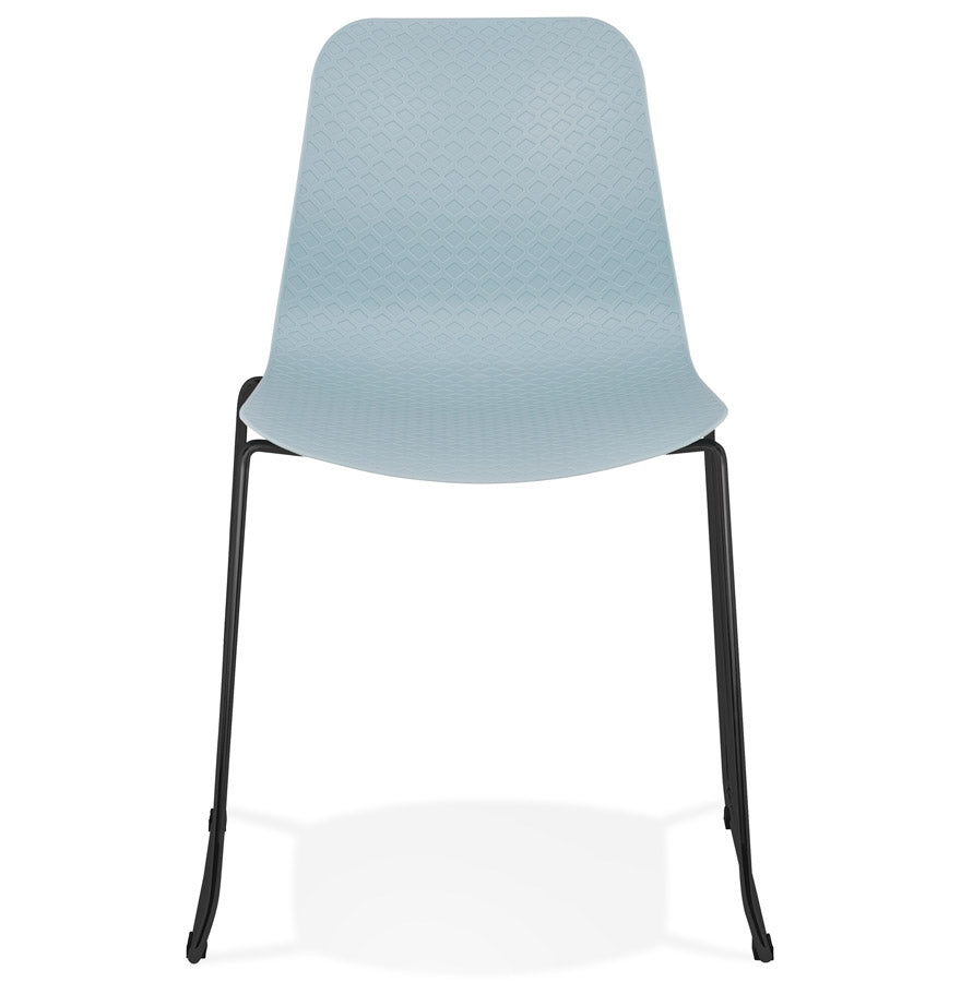 Aurelia | Luxe blauwe stoel met zwart metalen poten-OfficeKing