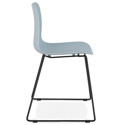 Aurelia | Luxe blauwe stoel met zwart metalen poten-OfficeKing