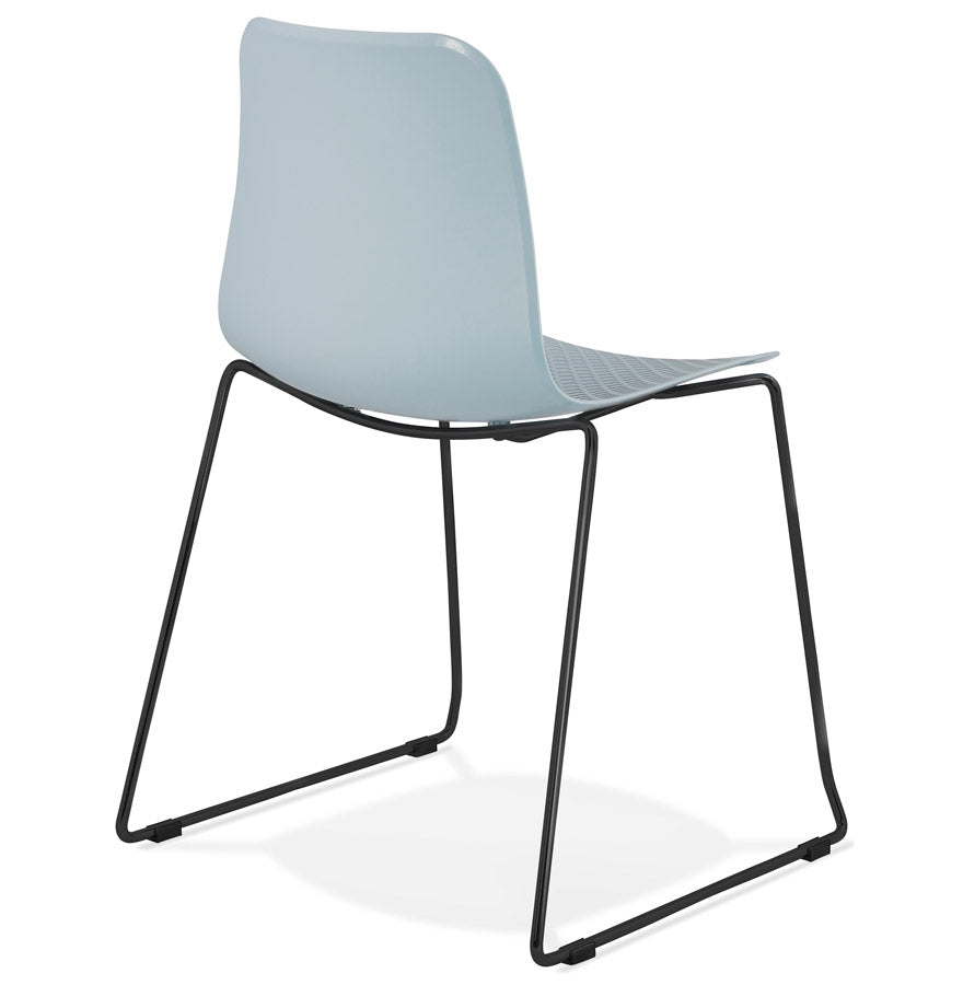 Aurelia | Luxe blauwe stoel met zwart metalen poten-OfficeKing