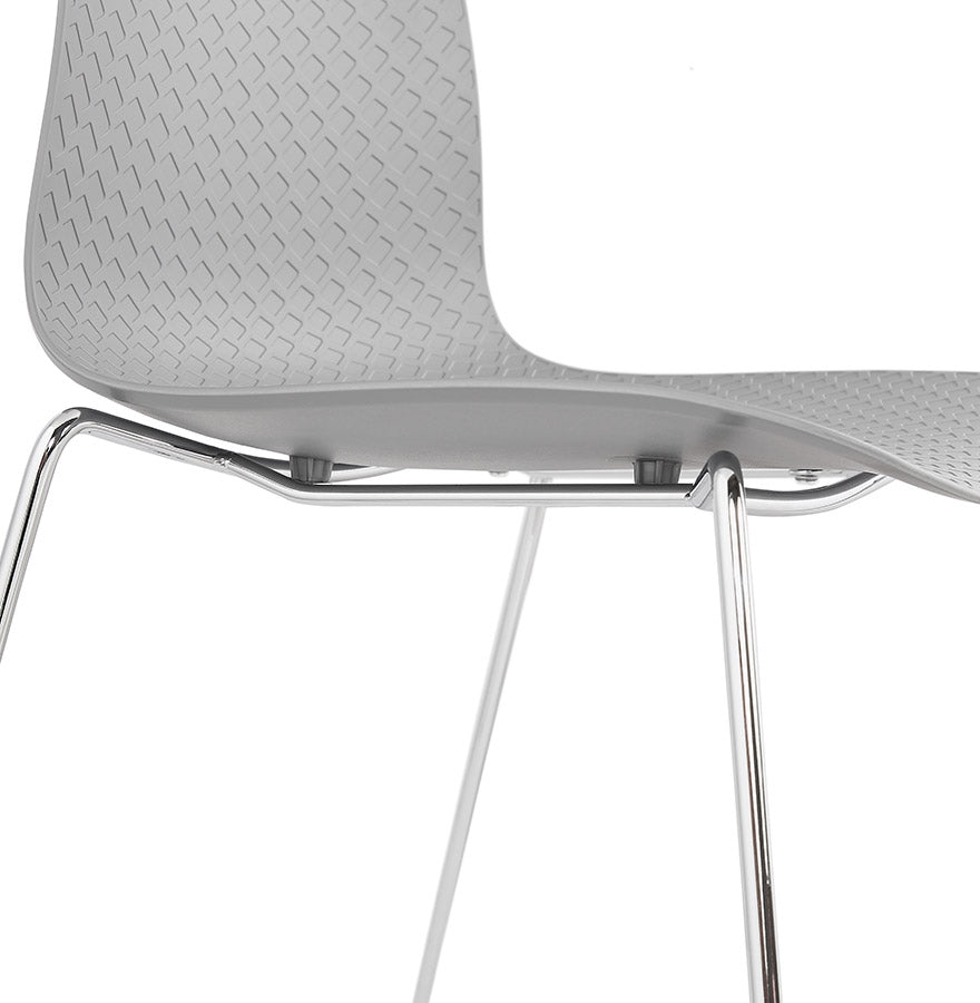 Verano | Luxe grijze kunststof stoel – verchroomde voeten-OfficeKing