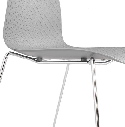 Verano | Luxe grijze kunststof stoel – verchroomde voeten-OfficeKing