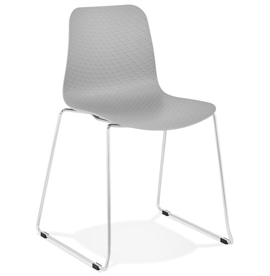 Verano | Luxe grijze kunststof stoel – verchroomde voeten-OfficeKing