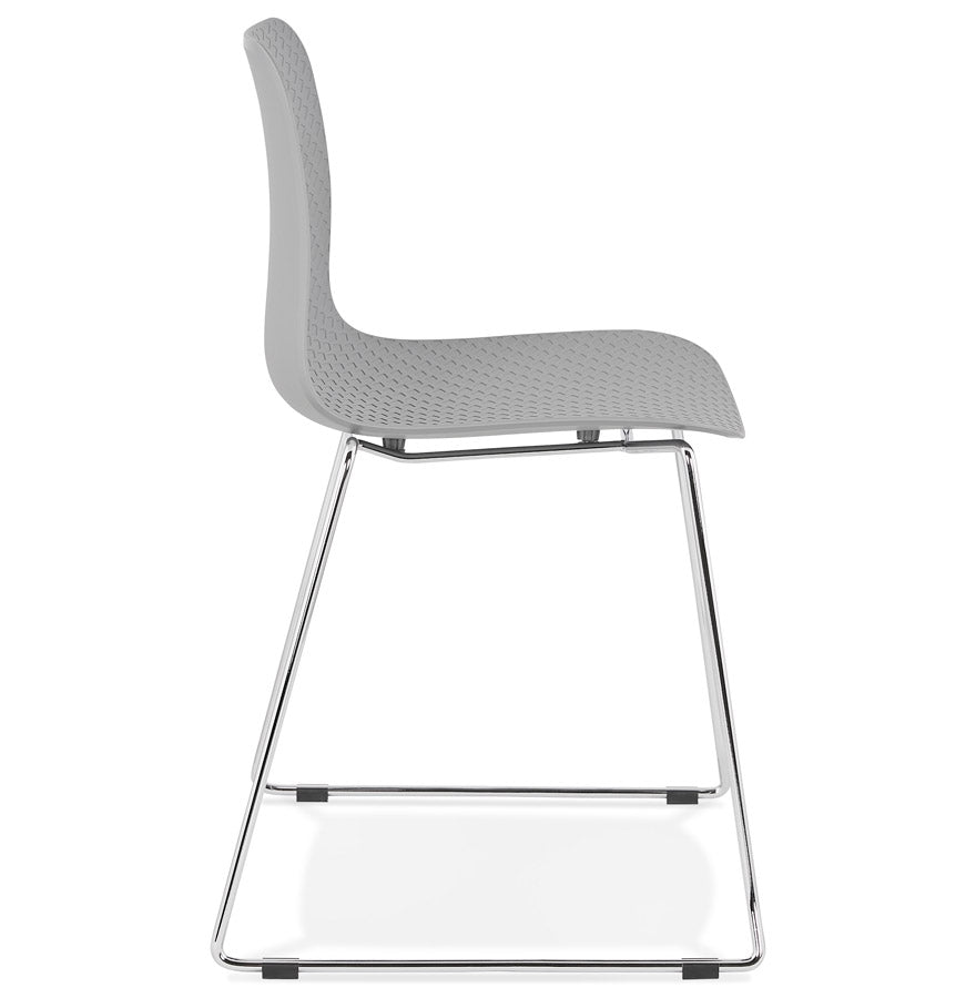 Verano | Luxe grijze kunststof stoel – verchroomde voeten-OfficeKing