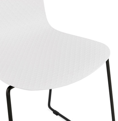 Vitraza | Luxe witte stoel met zwarte metalen poten-OfficeKing