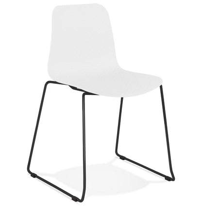 Vitraza | Luxe witte stoel met zwarte metalen poten-OfficeKing