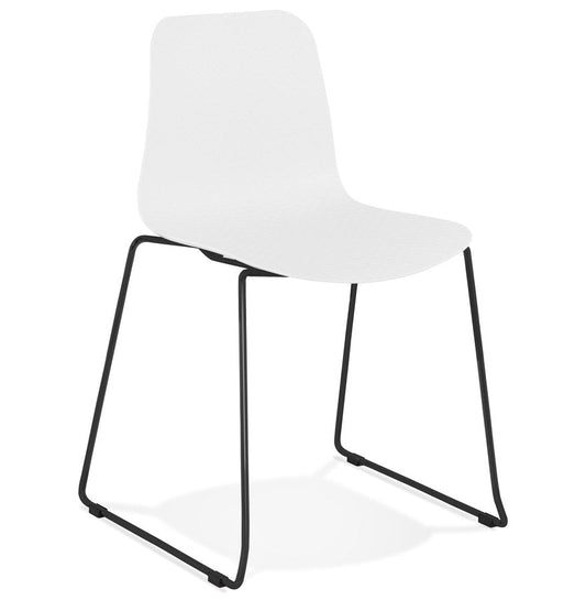 Vitraza | Luxe witte stoel met zwarte metalen poten-OfficeKing