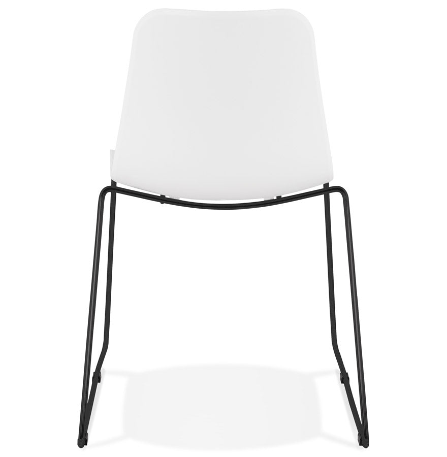 Vitraza | Luxe witte stoel met zwarte metalen poten-OfficeKing