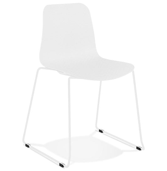 Alurea | Elegante witte stoel met metalen poten-OfficeKing