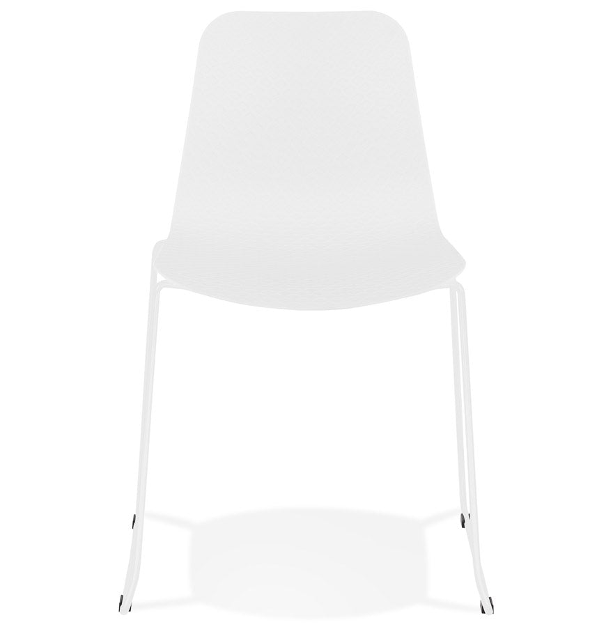 Alurea | Elegante witte stoel met metalen poten-OfficeKing