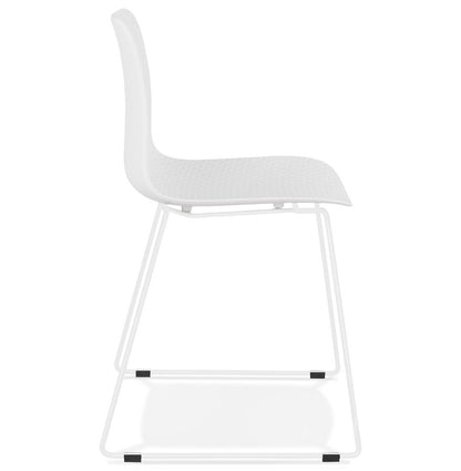 Alurea | Elegante witte stoel met metalen poten-OfficeKing