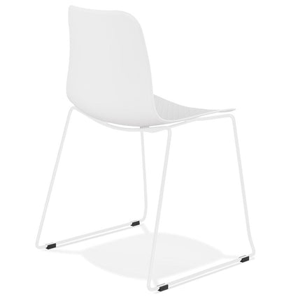 Alurea | Elegante witte stoel met metalen poten-OfficeKing