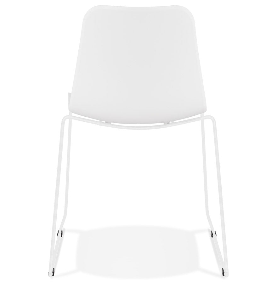 Alurea | Elegante witte stoel met metalen poten-OfficeKing
