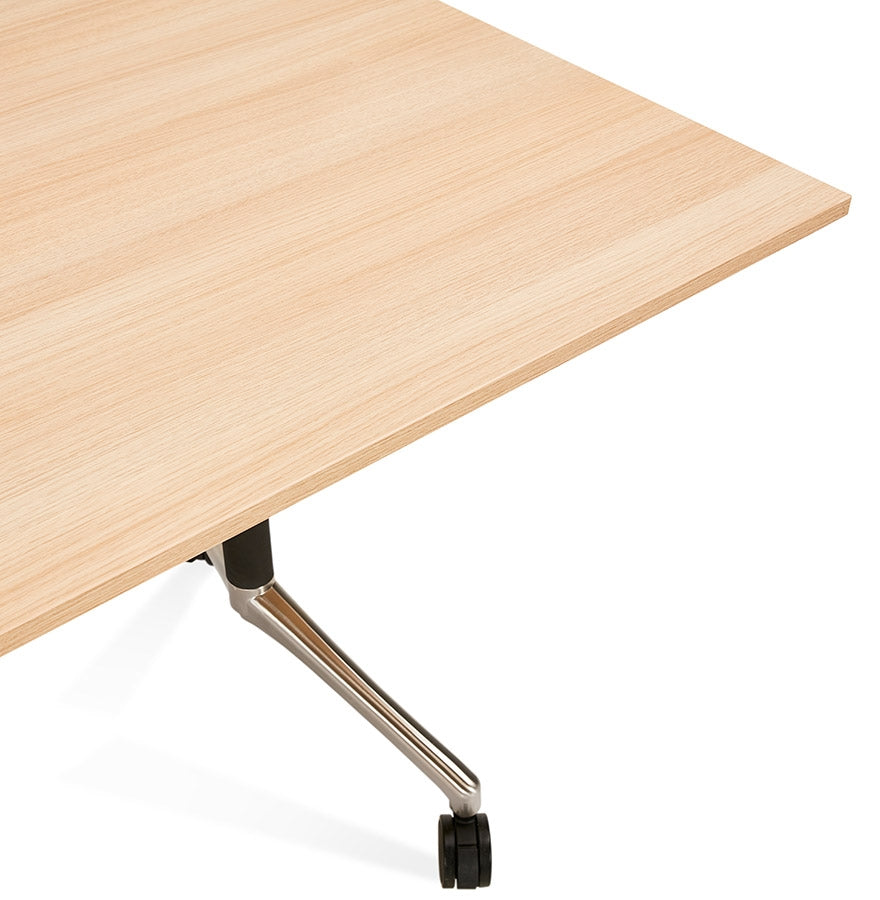 Lunara | Flexibel bureau met wieltjes – natuurlijke houtafwerking – 140 x 70 cm