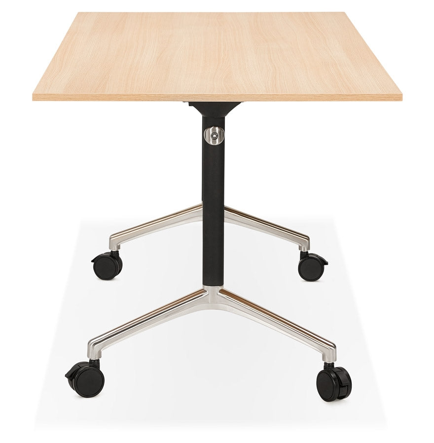 Lunara | Flexibel bureau met wieltjes – natuurlijke houtafwerking – 140 x 70 cm