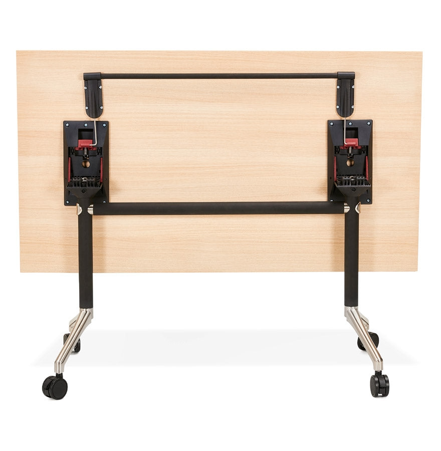 Lunara | Flexibel bureau met wieltjes – natuurlijke houtafwerking – 140 x 70 cm