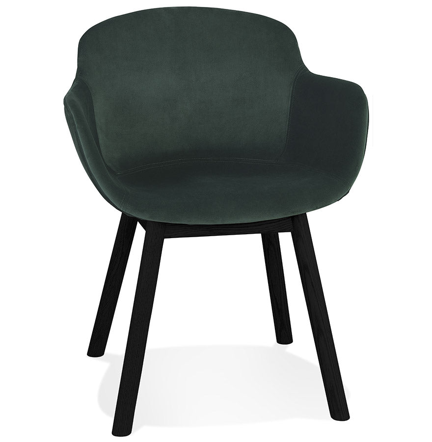 Veloria | Groene Fluwelen Stoel met Armleuningen – Luxe Comfort en Elegantie