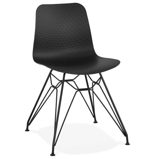 Vistara | Designstoel in zwart - industriële flair met metalen voet-OfficeKing