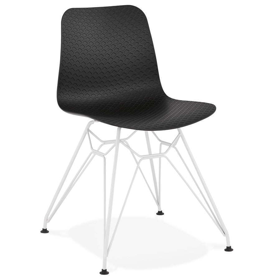 Nerova | Luxe zwart-witte stoel met metalen voet-OfficeKing