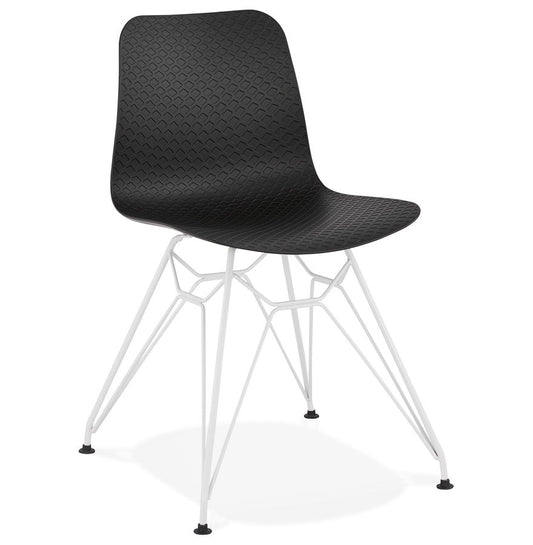Nerova | Luxe zwart-witte stoel met metalen voet-OfficeKing