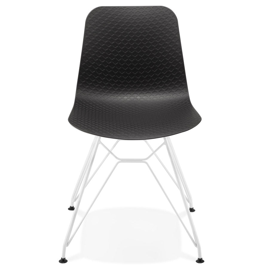 Nerova | Luxe zwart-witte stoel met metalen voet-OfficeKing