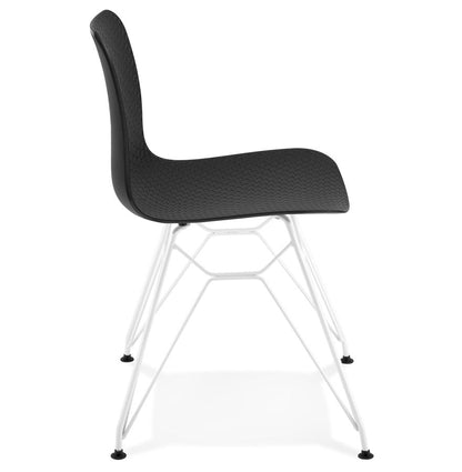 Nerova | Luxe zwart-witte stoel met metalen voet-OfficeKing