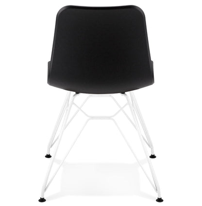 Nerova | Luxe zwart-witte stoel met metalen voet-OfficeKing