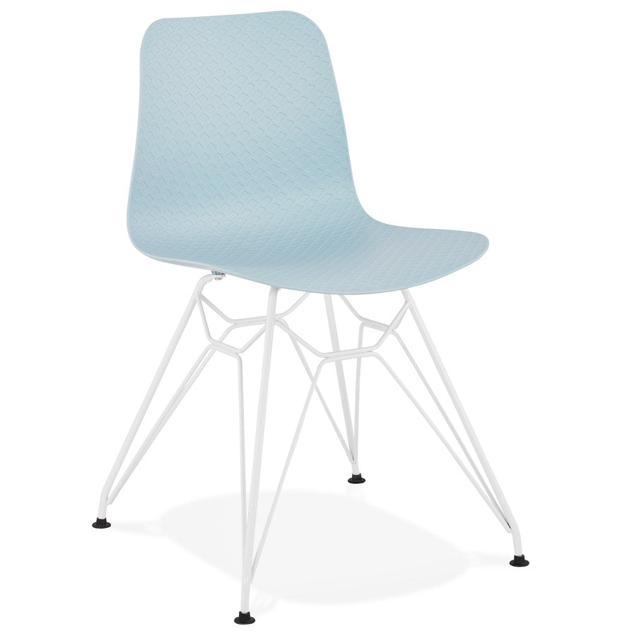 Aurelia | Luxe blauwe fauteuil met metalen voet - modern design