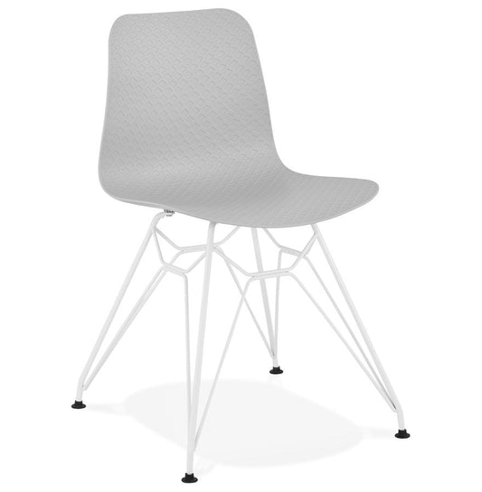 Gavira | Luxe grijze stoel met metalen voet – stijlvol en modern-OfficeKing