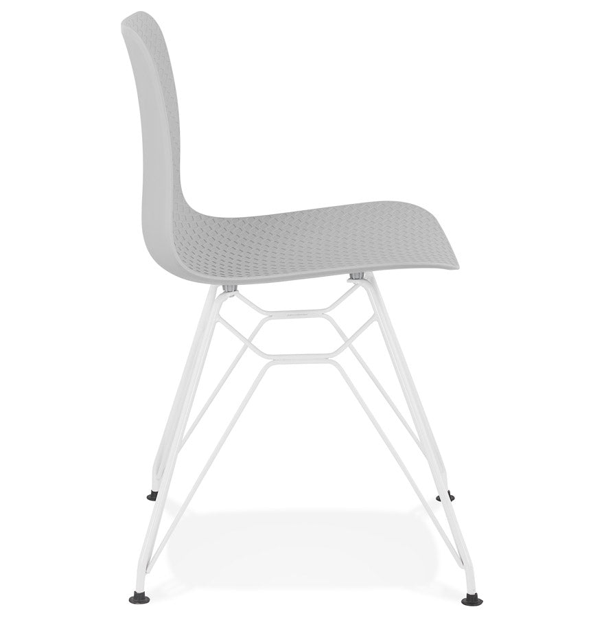 Gavira | Luxe grijze stoel met metalen voet – stijlvol en modern-OfficeKing